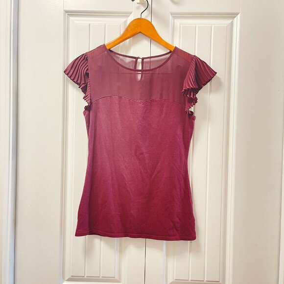 EXPRESS Sheer Panel Sweetheart Top – Size S - Picture 1 of 11
